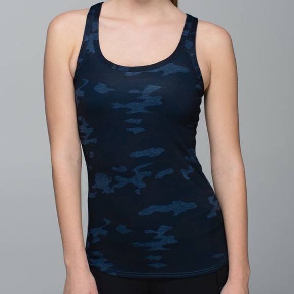 Lululemon Studio Racerback - Heathered Texture Lotus Camo Oil Slick Blue - Picture 1 of 10